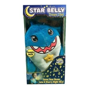 Star Belly Plush Dream Lites Blue Snuggly Shark Huggable Night Light Sta…